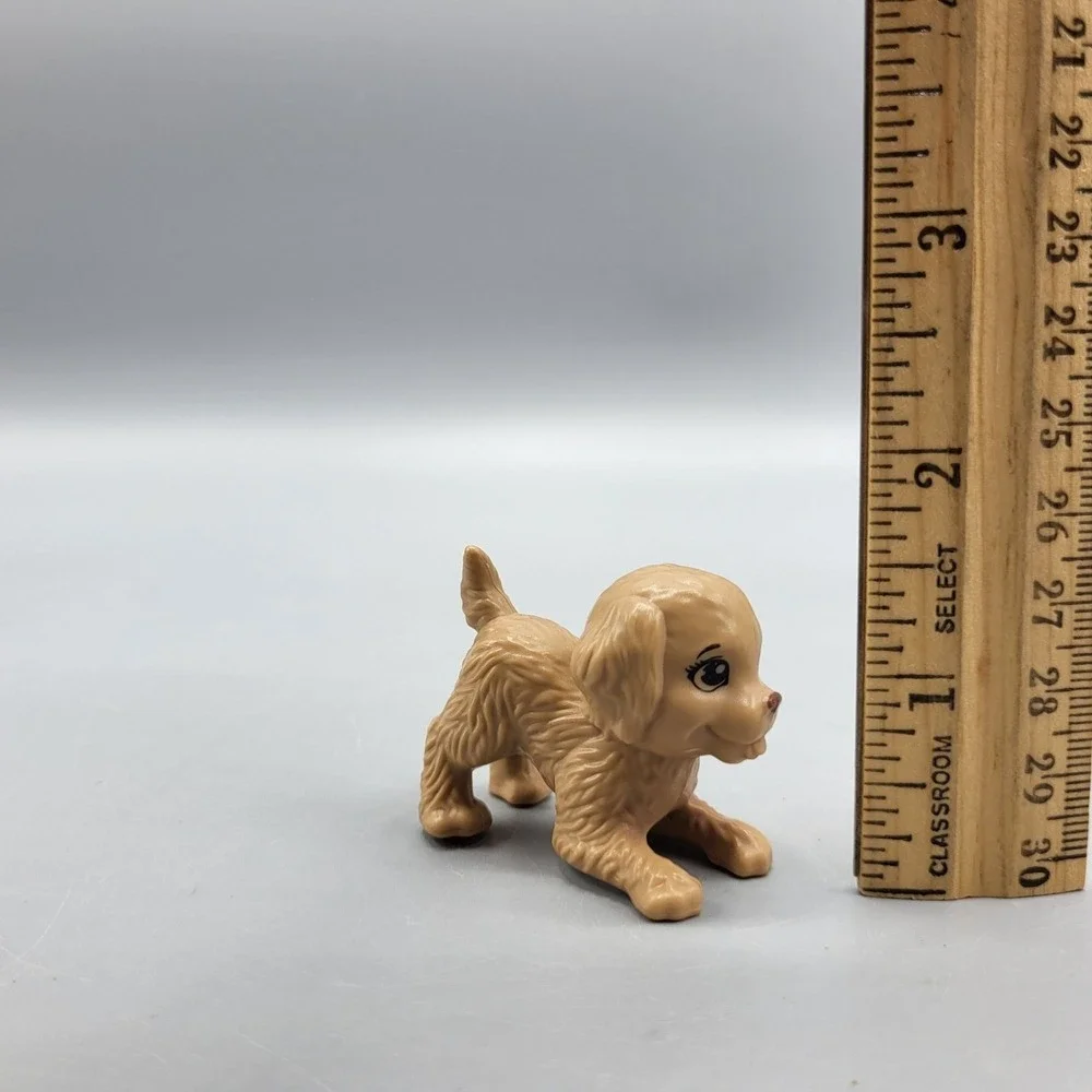 Dollhouse Barbie Doll Pets Puppy Dog Playing Position Beige/Tan